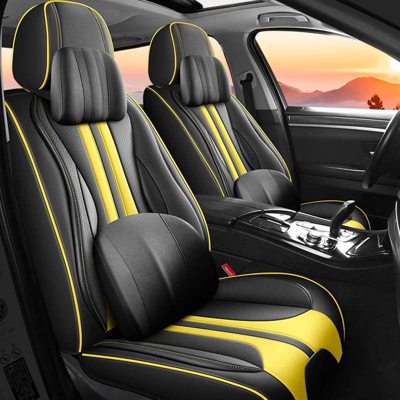 

Universal Car Seat Covers Full Set -5 Seats Waterproof NAPPA Leather Seat Cushion Breathable Auto Interior for Sedan SUV Pick-up