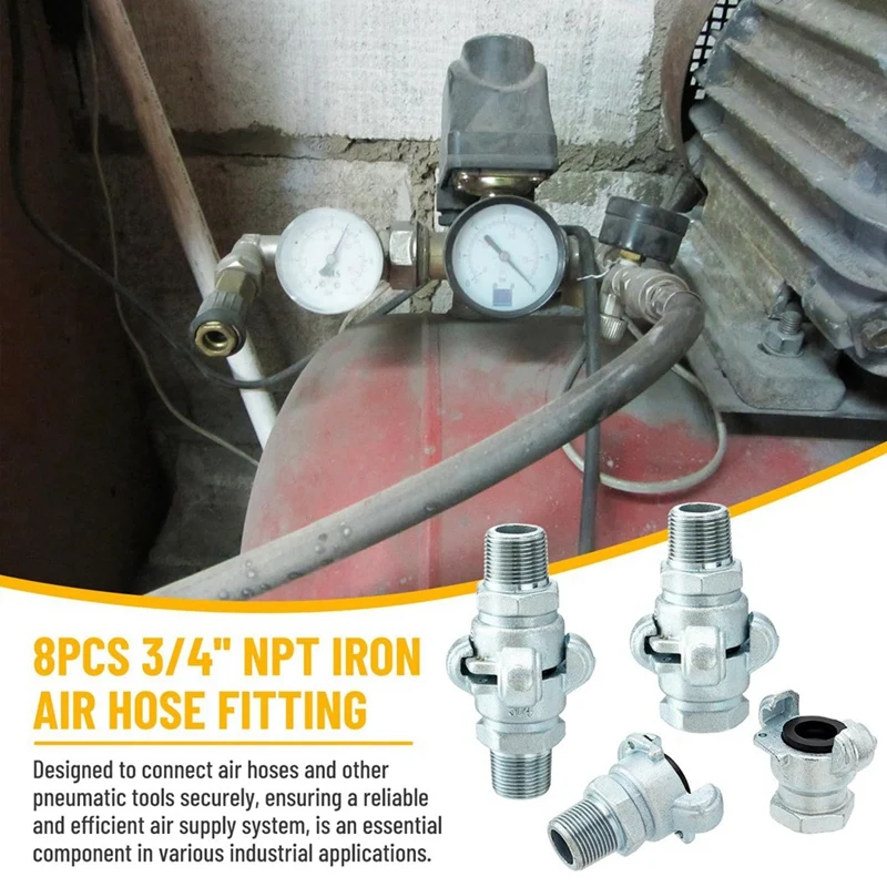 ABSJ-8PCS 3/4 นิ้ว NPT Air ข้อต่อท่อ, universal Coupling ชิคาโกข้อต่อ 3/4 นิ้วสําหรับชาย End, หญิง