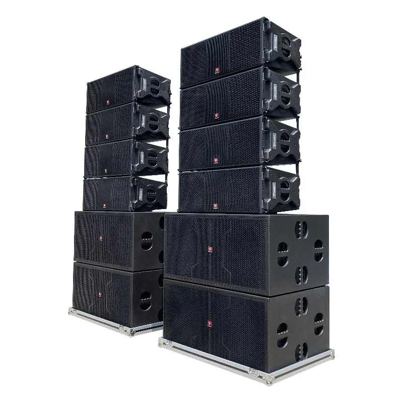 Single 12-inch Three-Way Waterproof Line Array Speaker, Premium Wooden Audio System for Church and Outdoor Concert Stages - view 2