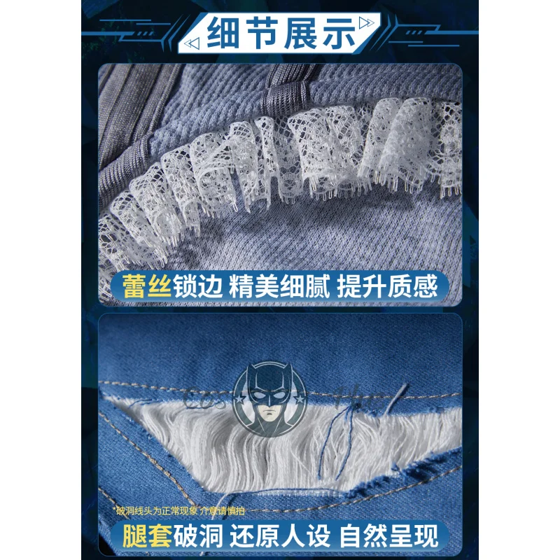 إيفا ري أيانامي ‌   تأثيري روك باند زي شعر مستعار سترة مثيرة السراويل قفاز الساق يغطي الزي اليومي هالوين النساء ملابس للحفلات