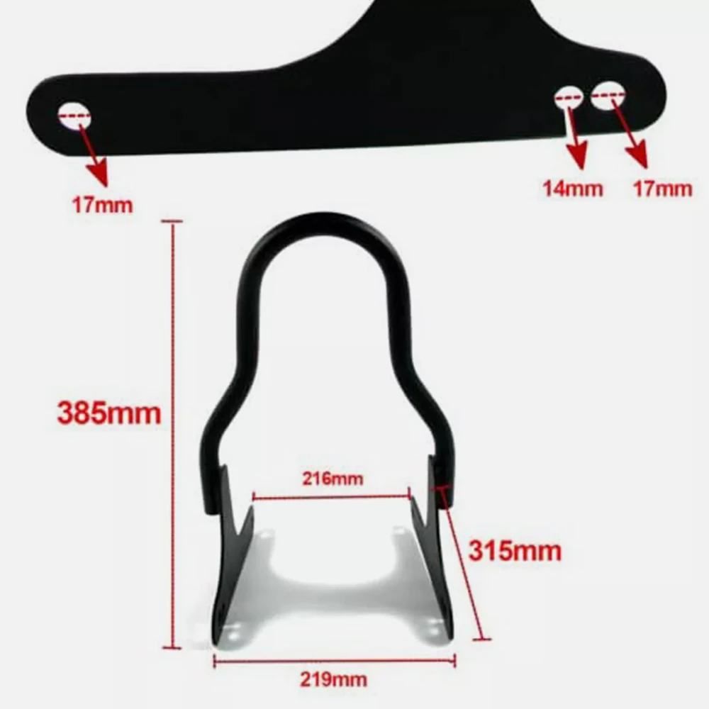 Compatible With Harley Dyna Street Bob Low Rider Fat Bob Super Glide 2006-2017 Motorcycle Passenger Upright Backrest Sissy Bar