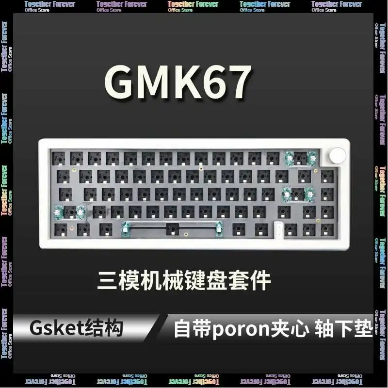 

Zuoya Gmk67 Mechanical Keyboard Multifunctional Knob Three Mode Gaming Keyboard Hot Swap Dynamic Rgb Gasket Pc Gamer Mac Office