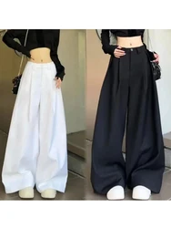 Women's White Baggy Pants Vintage Y2k Parachute Pants Harajuku Aesthetic Oversize High Waist Trousers 2000s Fashion Clothes 2025