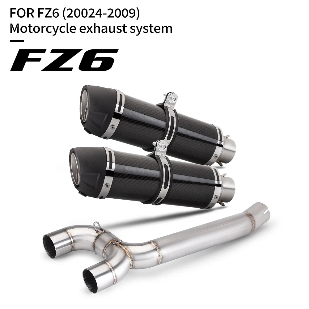 FOR FZ6 FZ6N FZ6S FZ-6 (2004-2009) stainless steel middle section suitable for motorcycle exhaust system complete kit F02/51mm