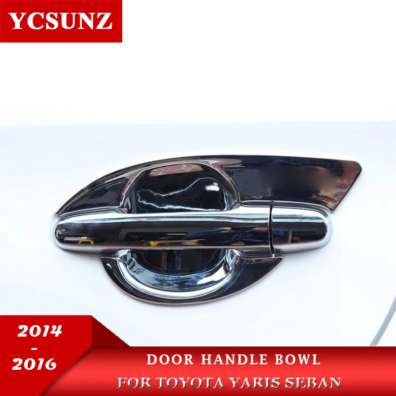 

2014-2016 Chrome Door Handle Bowl For Toyota Yaris Seban 2014 2015 2016 Accessories Car Styling Decorative Parts Ycsunz