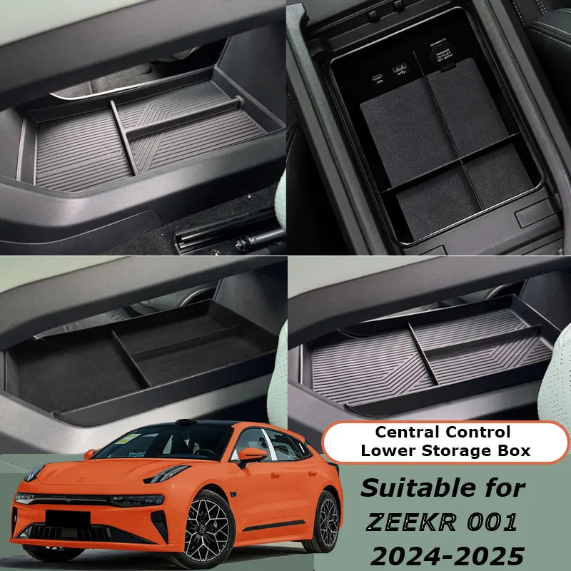 

Для Zeekr 001 2024 2025 нижний ящик для хранения центрального управления, Стайлинг автомобиля, органайзер с центральным управлением, аксессуары для хранения