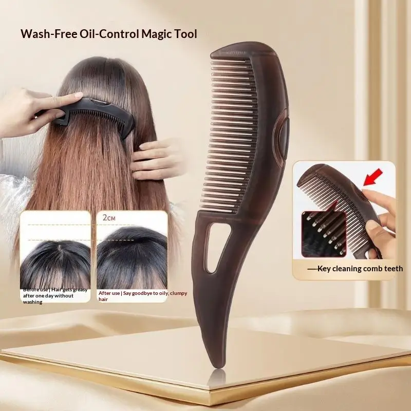 Hollow Scalp Massage Comb No Hair Tangling Oil Removing Anti Greasy Hair Cleaning Comb for Daily Hair Care
