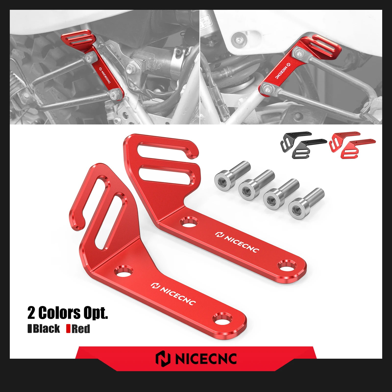 NICECNC For 2025 2024 2023 2022 Honda XR650L 1993-2025 XR 650L Motorcycle Luggage Strap Fixing Tie Down Mount Bracket Aluminum