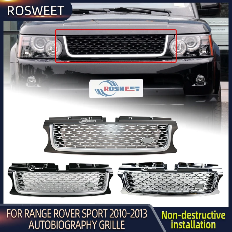 

Front Bumper Grille 6 Style For Land Rover Range Rover Sport Autobiography 2010 2011 2012 2013 L320 Mesh Grills Car Accessories