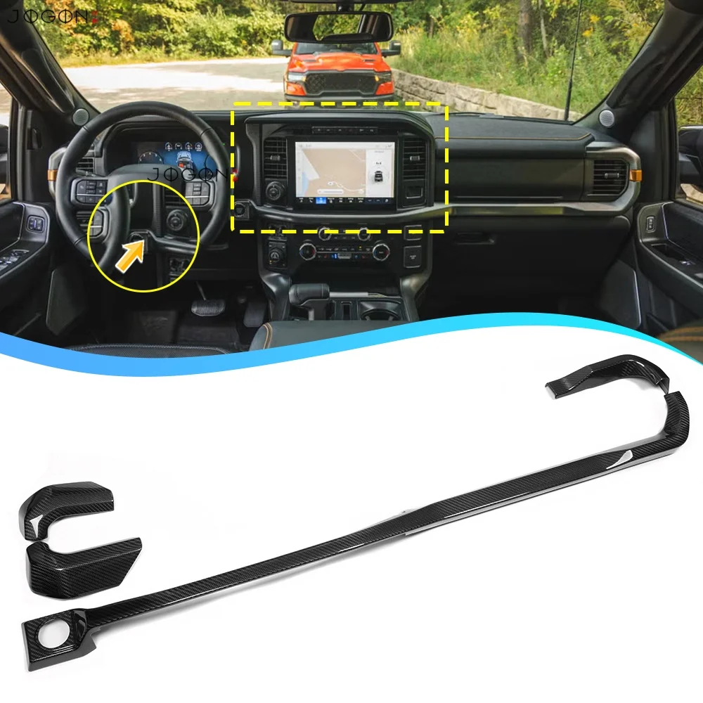 

Real Carbon Fiber Console Dash Strips Air Vent Cover Kits Trim For Ford F150 Raptor 2024 2025 2026 Interior Decoration Trim