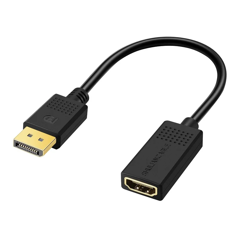 Shuliancable 4K DisplayPort auf HDMI adapter, DP Stecker zu HDMI Buchse Konverter, Kompatibel mit HP, ThinkPad, AMD (15CM)