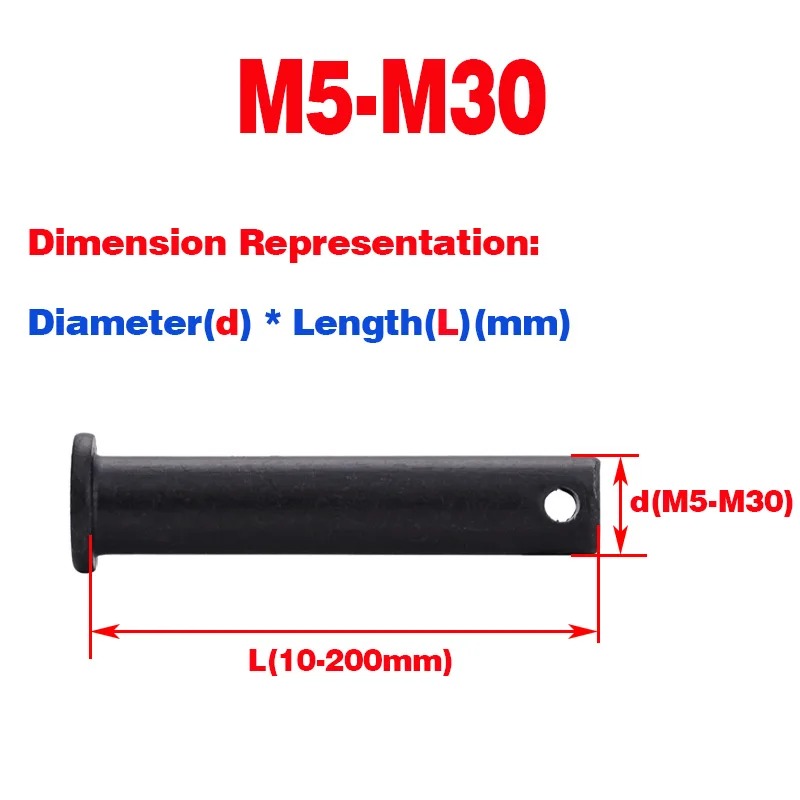 Carbon Steel  Flat Head Perforated Pin Shaft