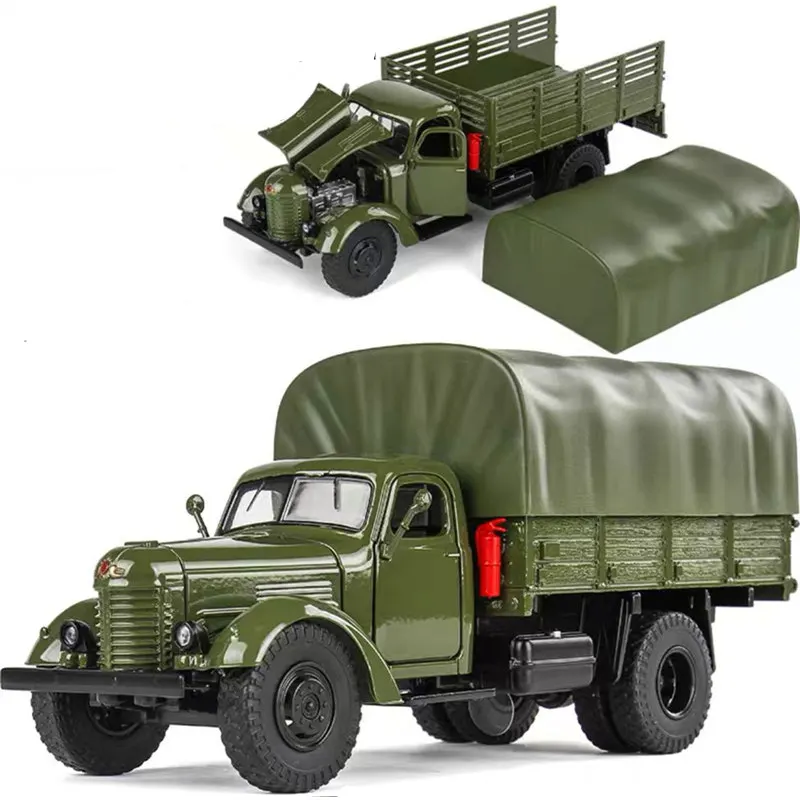 1/24 CA10 Alloy Tactical Truck Armored Car Model Diecast Military Personnel Carrier Transport Vehicle Model Sound Light Kid Gift