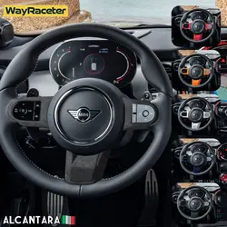Alcantara Wrap LHD & RHD Steering Wheel Switch Button Trim Frame Cover For MINI Cooper F55 F56 F57 F54 F60 2022 2023 2024 JCW S