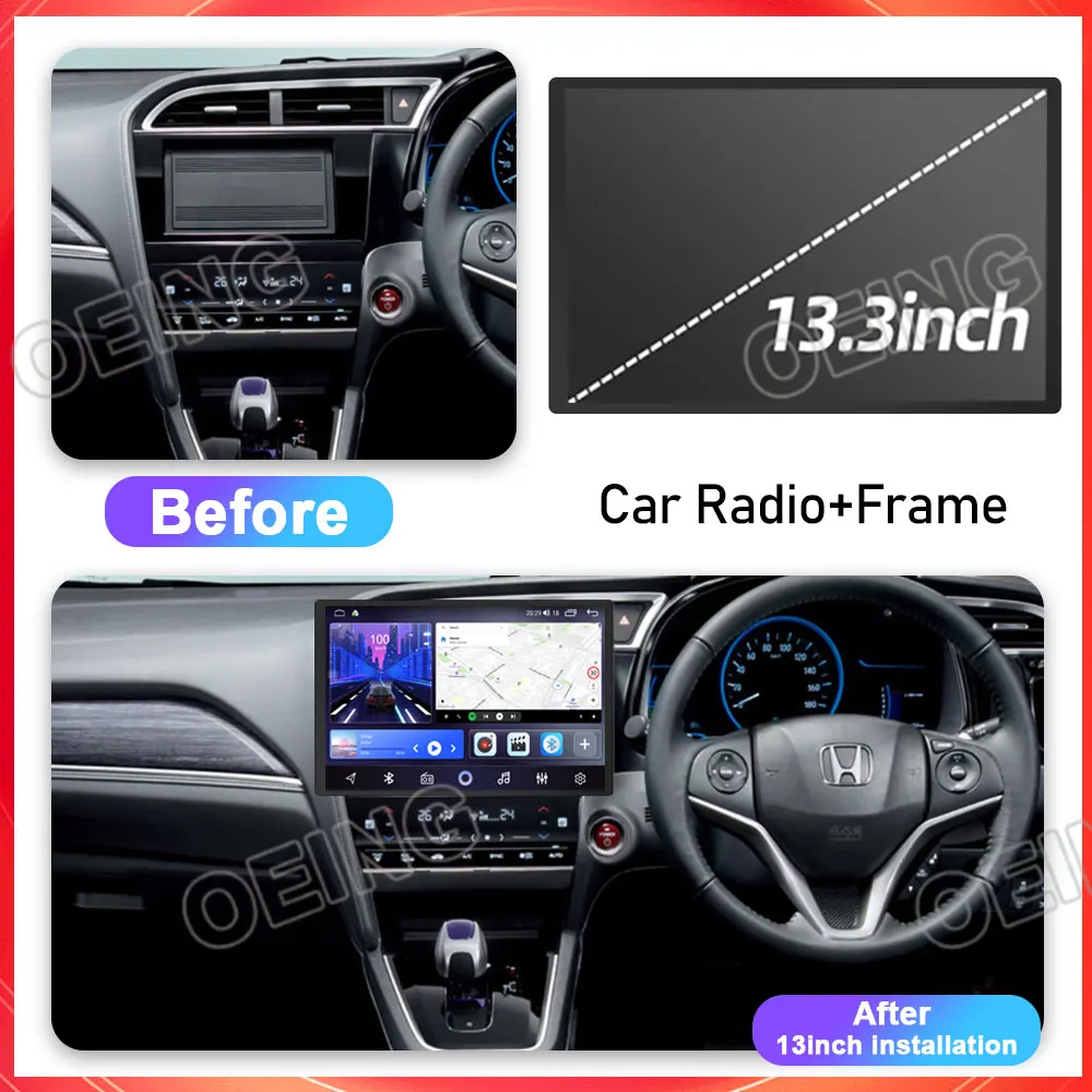 13inch QLED Android For Honda Shuttle 2 2015 2016 2017 2018 2019 2020 Car Auto Radio Player Wireless Carplay GPS Navigation BT