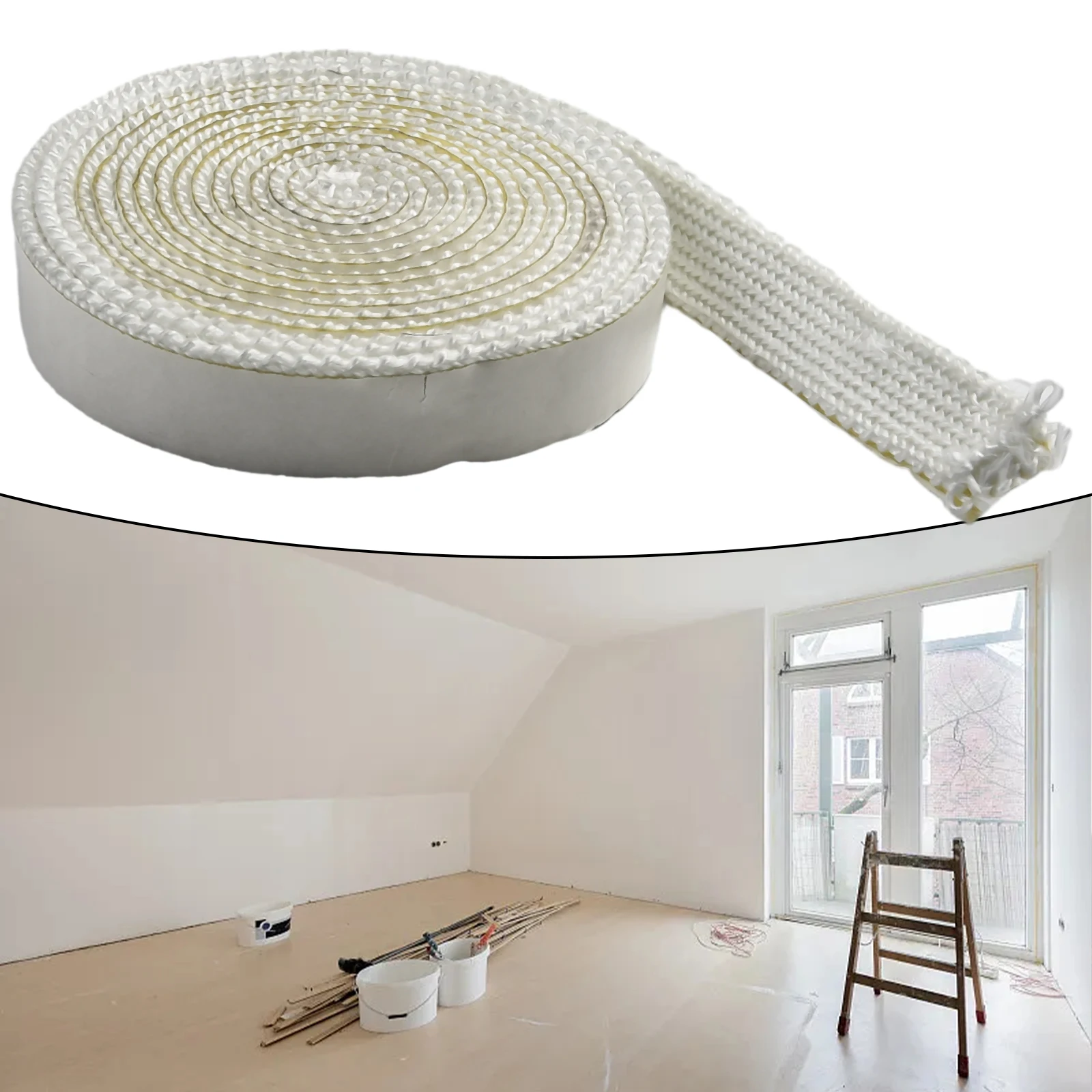 Fiberglass Flat Rope Gasket for Pellet Stove Oven Door Seals Boiler Expansion Joints and Furnace Glass Sealing