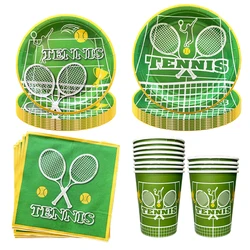 Tennis Party Decoration Disposable Tableware Plate Cup Napkin Tablecloth Tennis Sport Birthday Supplies