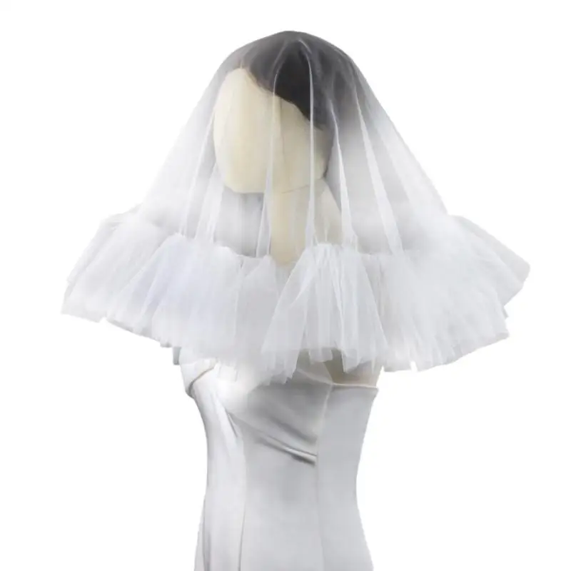 

P9FE Delicate Lace Wedding Veil without Comb Graceful Wedding Veils Bridal Veil