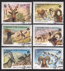 6Pcs/Set Uzbekistan Post Stamps 1995 Goat antelope  Marked Postage Stamps for Collecting