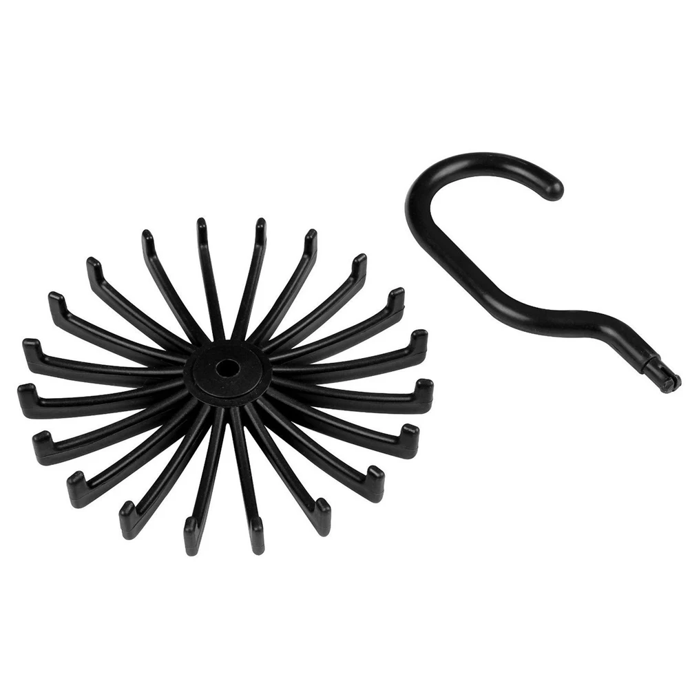 

2pcs Rotating Tie Rack Non-Slip Space-Saving Scarf Hanger Organizer Closet Storage Rack For Ties Scarves Tie Hangers
