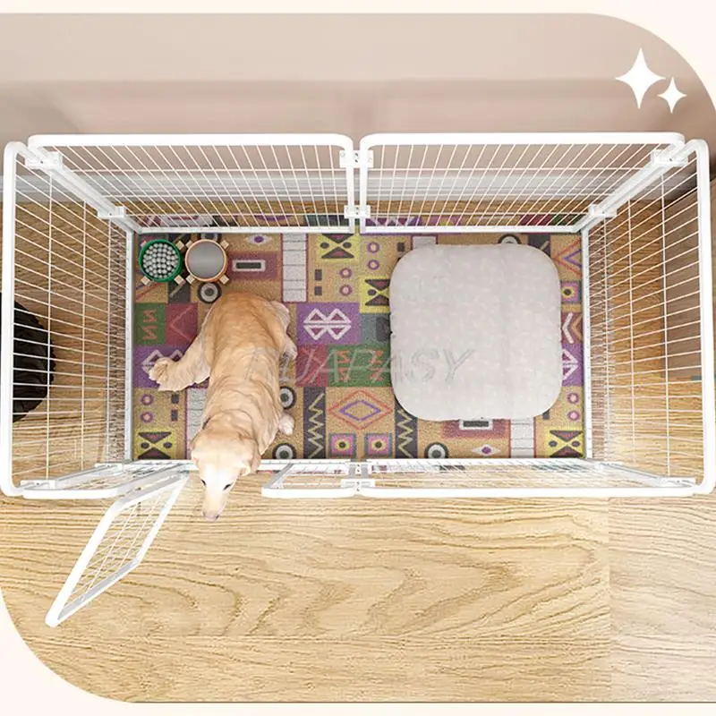 Metal Single & Double Door Dog Crate 4 Panels Cage Pet Products Playpen For Yard Camping Dog Exercise Fences Free Combination