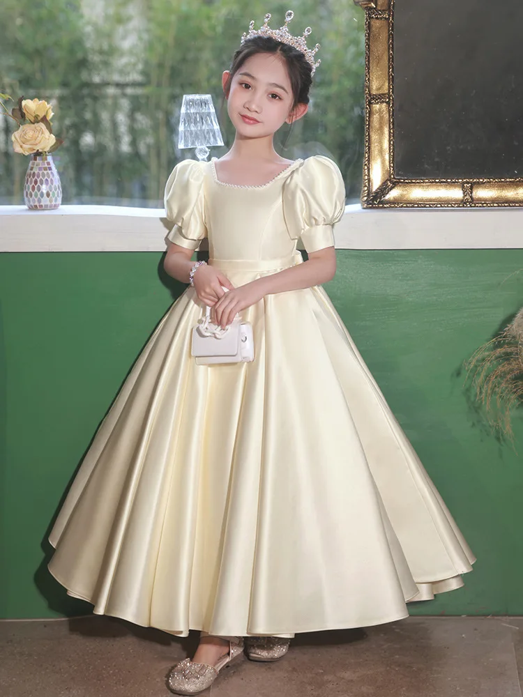 Princess Costumes for Girls 2024 Baby Dresses for Occasions Kids Fower Girl Dress for Weddings Children Bridesmaid Ball Gowns