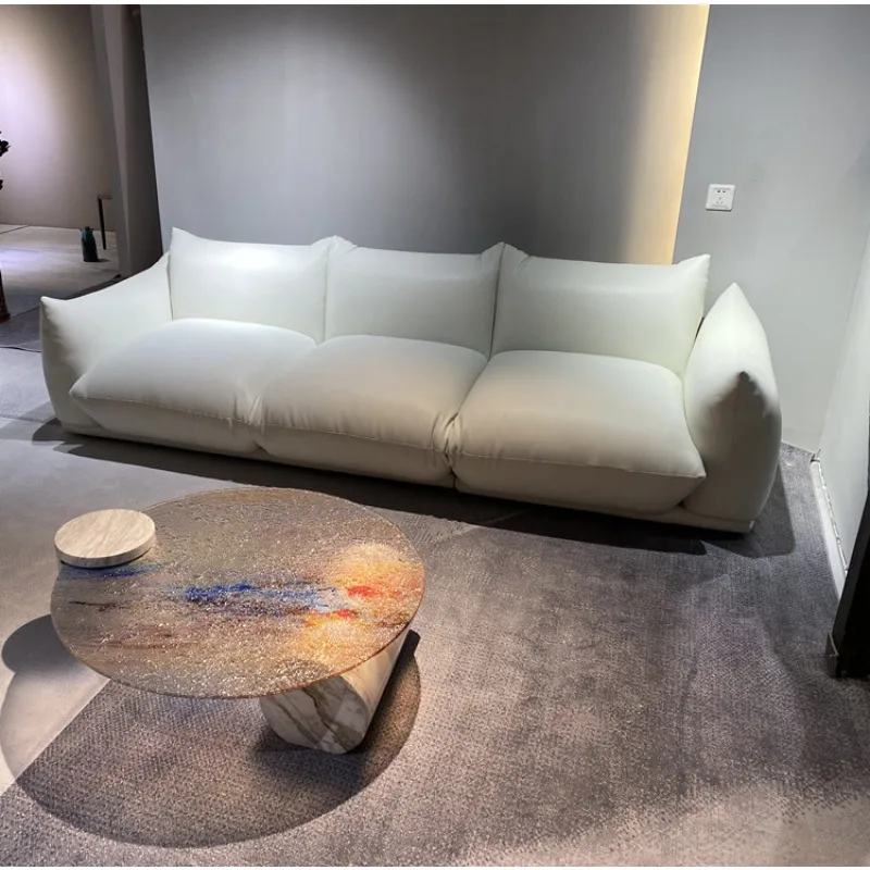 

Water Ripple Coffee Table Glass Marble Italian Simple Living Room Crystal Round Sunset Coffee Table