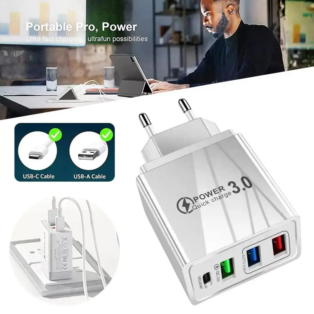 3 Usb Port Charger Multi-port Pd Charger with 3 Usb Ports Type-c Fast Charging Adapter Compact Travel Wall Charger for Iphone 17