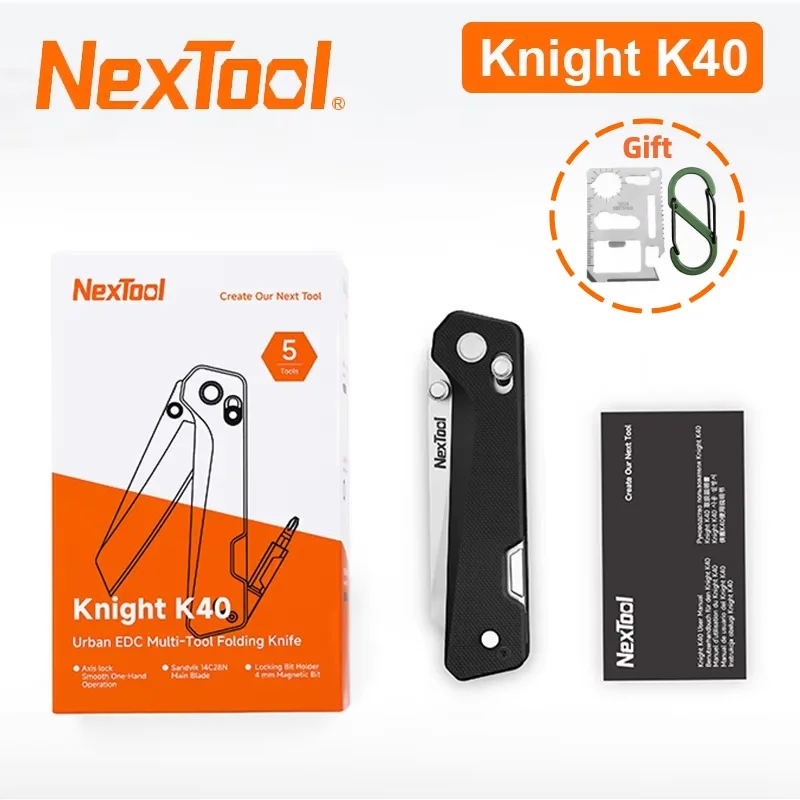 NexTool Knight K40 EDC Multitool Pocket Knife 14C28N Steel Blade Portable Cutting Tool For Outdoor Camping Hiking Survival