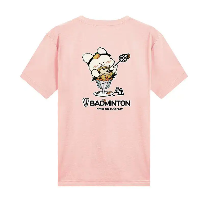 

Cute and Fun Ice Cream Cotton-like Pure Cotton Badminton Suit, Short-sleeved Training T-shirt for Adults and Children
