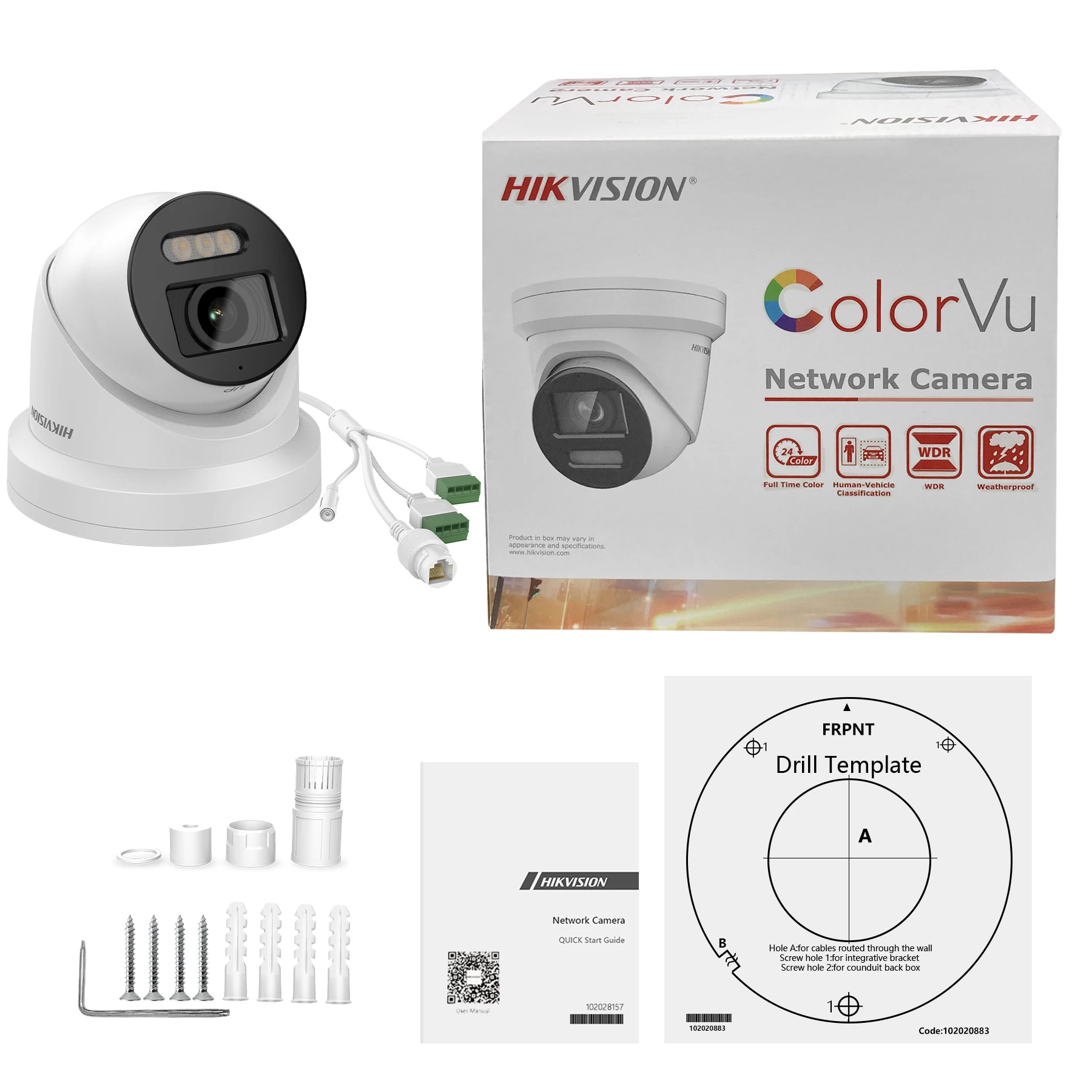 Imagem -02 - Hikvision-built-in Mic Colorvu Turret Câmera ip Full Color Poe Câmeras Ip67 Cctv Original 8mp 24 7colorvu Ds2cd2387g2-lu