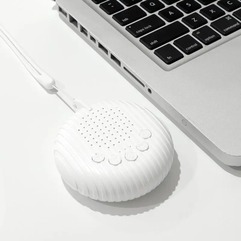 Máquina de som de ruído branco para bebê, Sons calmantes de sono portáteis, Volume ajustável, Bateria recarregável embutida, USB, 10 calmante