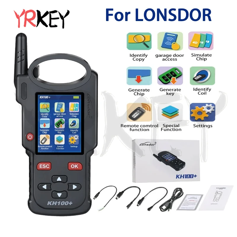 Lonsdor KH100+ Upgraded Hand‑Held Auto Key Chip Programmer Immobilizer Copy Remote Key Generator Car Diagnostic Programming Tool