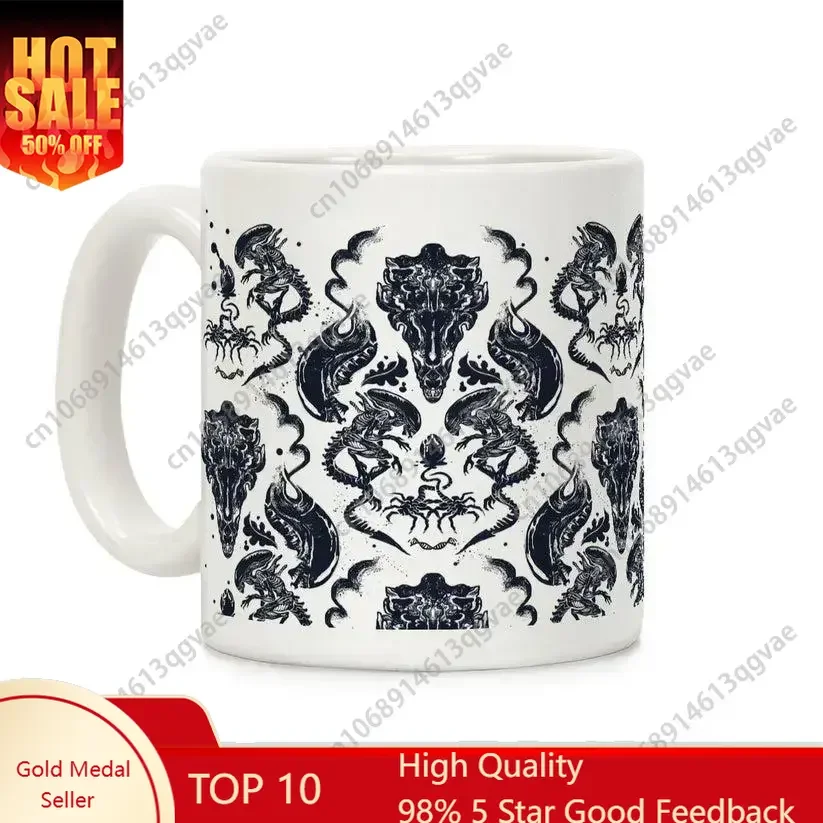 

Xenomorph Pattern Coffee Mug Fashion Man Woman Cups 11 Oz Ceramic Mugs Beverage Water Cup