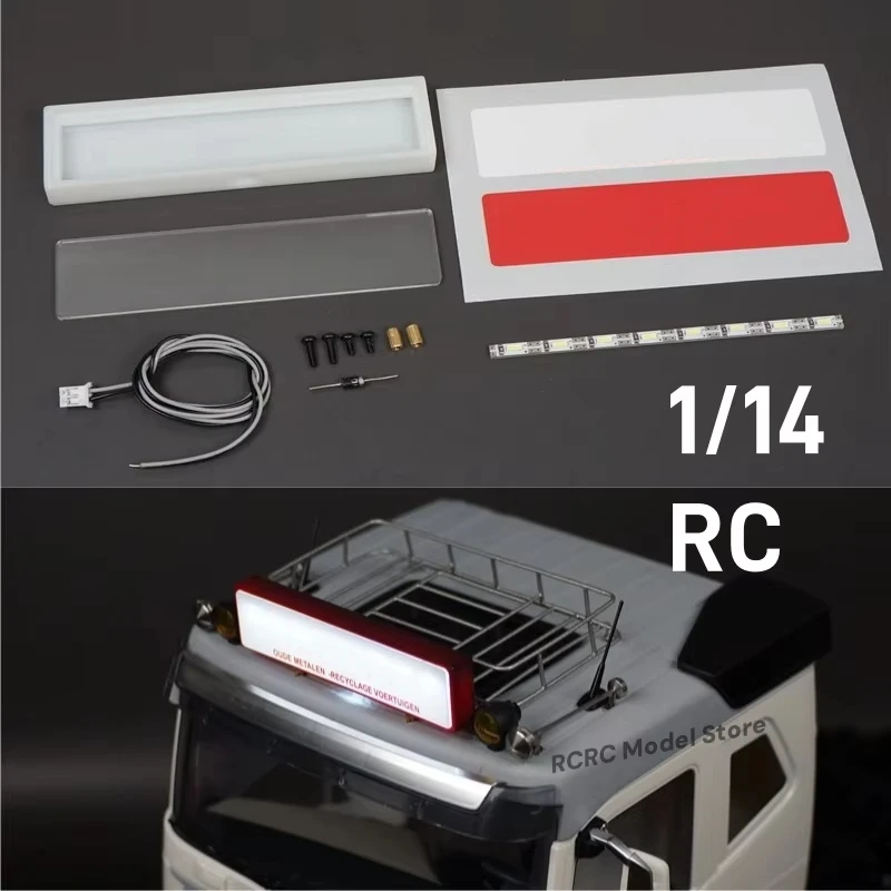 1/14 RC Lkw Niedrigen Dach LED Werbung Licht Box Für Tamiya RC 1/14 Traktor Lkw R620 FH16 TGX Kipper Zubehör Teile
