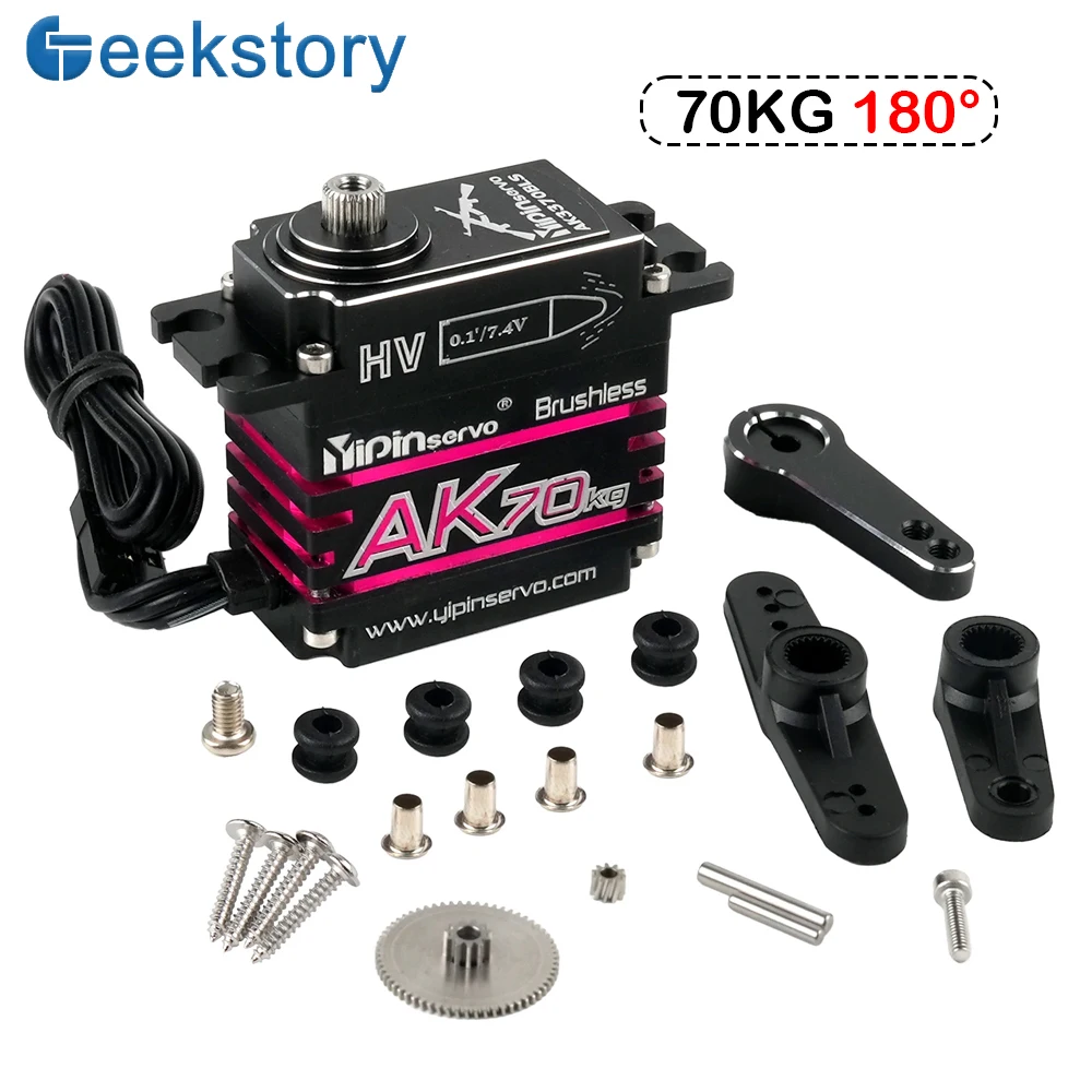 

Цифровой сервопривод AK70 с высоким крутящим моментом, 7.4В, 70кг, полностью металлический, бесщеточный двигатель, IP67, 180 градусов, магнитное кодирование, для автомобилей, самолетов, роботов