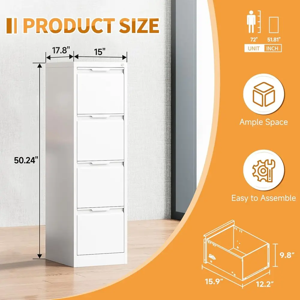 Metal Cabinet with Lock, Steel Printer Stand with Storage, Home Office, Veiling Cabinet, Legal/Letter/A4 Files, Assembly Require
