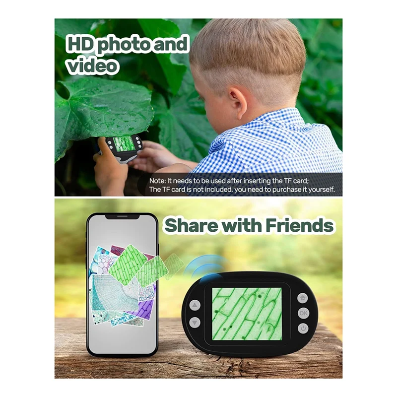 Best Handheld Microscope Kit For Kids, Catch Video & Photo,for Student Beginner Portable Educational Science Gift