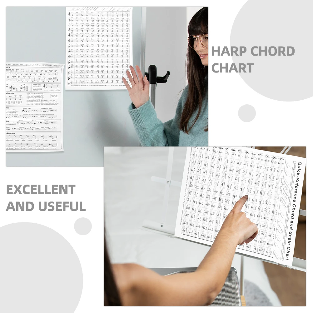 

portable harp chord chart portable harp chord poster paper harp chord chart paper harp chord poster learning harp chord chart
