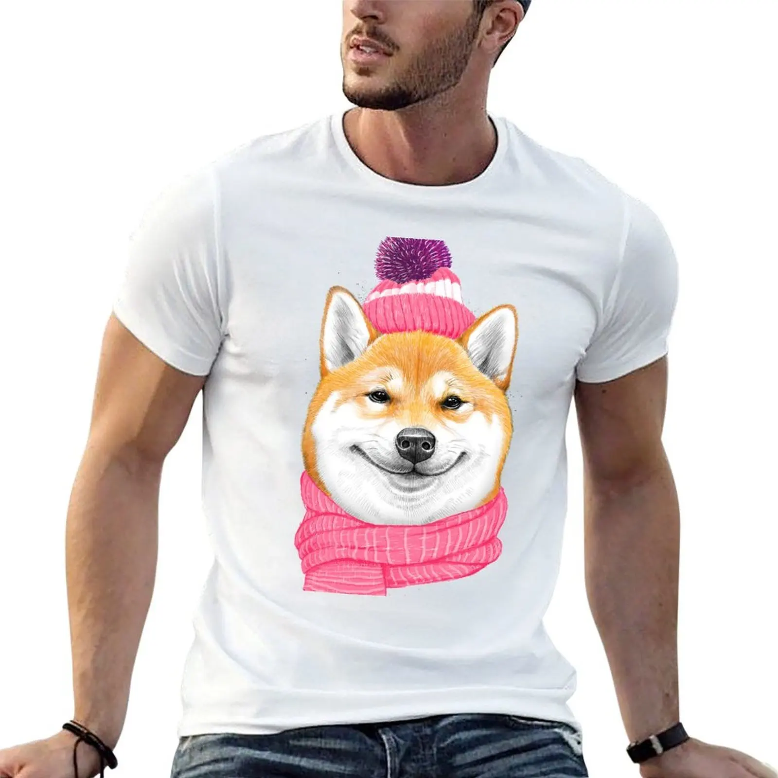 Shiba inu T-Shirt t shirts for man graphic funny t shirts for man cotton t shirts cotton 100% T-shirt