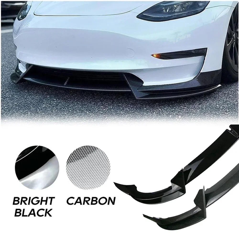 Front Bumper Front Lip Front Shovel kit 2017-2023 for Tesla Model 3 Model Y Sedan Body Spoiler Splitter Kit