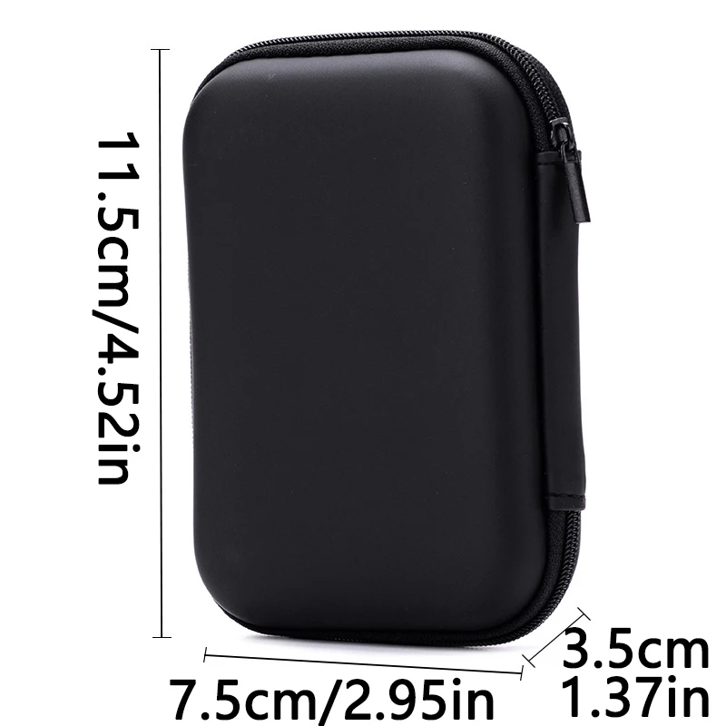 Travel Zipper Carrying Hard Shell Bag Data Cable Headphone Bag key Coin Change Storage Bag