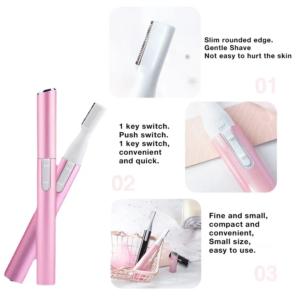 Women Electric Face Eyebrow Trimmer Shaver Hair Remover Mini Portable Female Body Painless Shaver Blade Razor Epilator