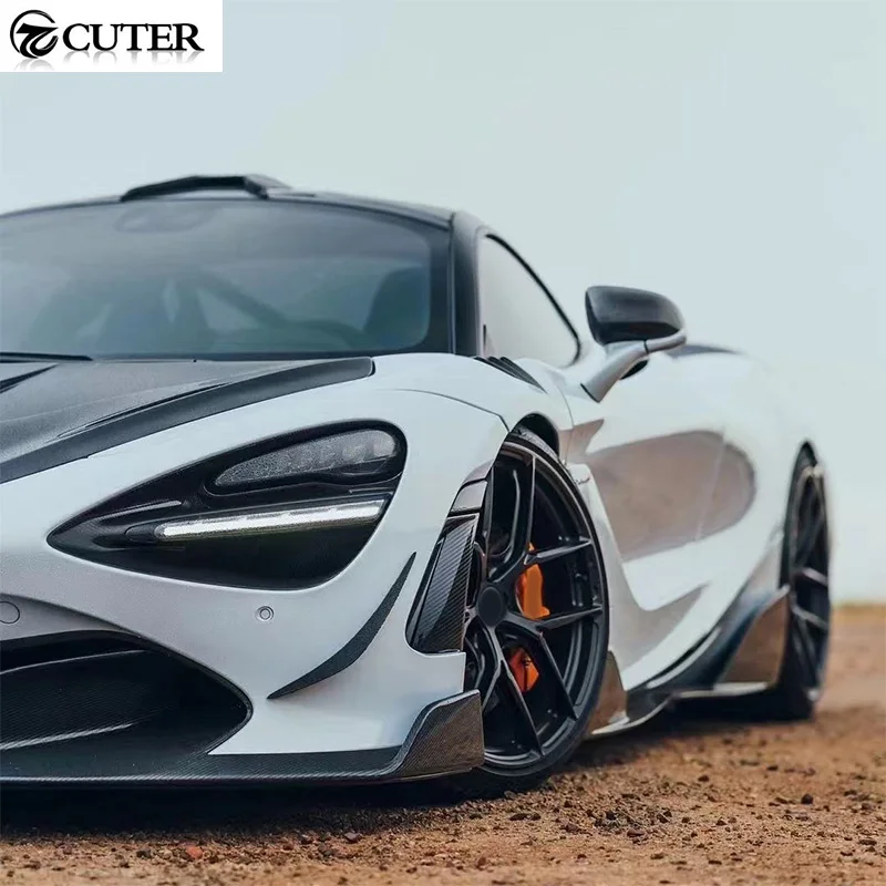 720s RYFT Style Dry Carbon Fiber Front Bumper Lip Rear Diffuser Side Skirts Fenders Rear Spoiler for Mclaren 720s Car Body Kit