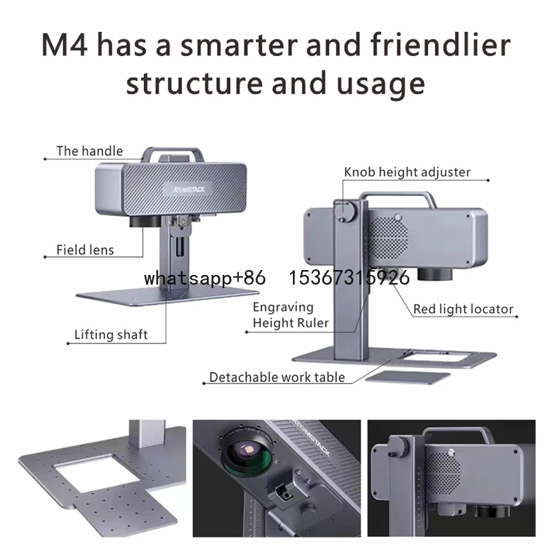 M4 Fiber Laser Engraver 12000mm/S Fast Speed Portable Desktop Handheld 2-in-1 Industrial Grade Laser Marking Machine