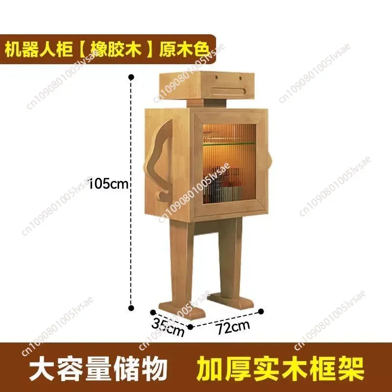 

Solid wood wine display, living room wall mounted storage cabinet, shelf, sofa storage, creative robot cabinet