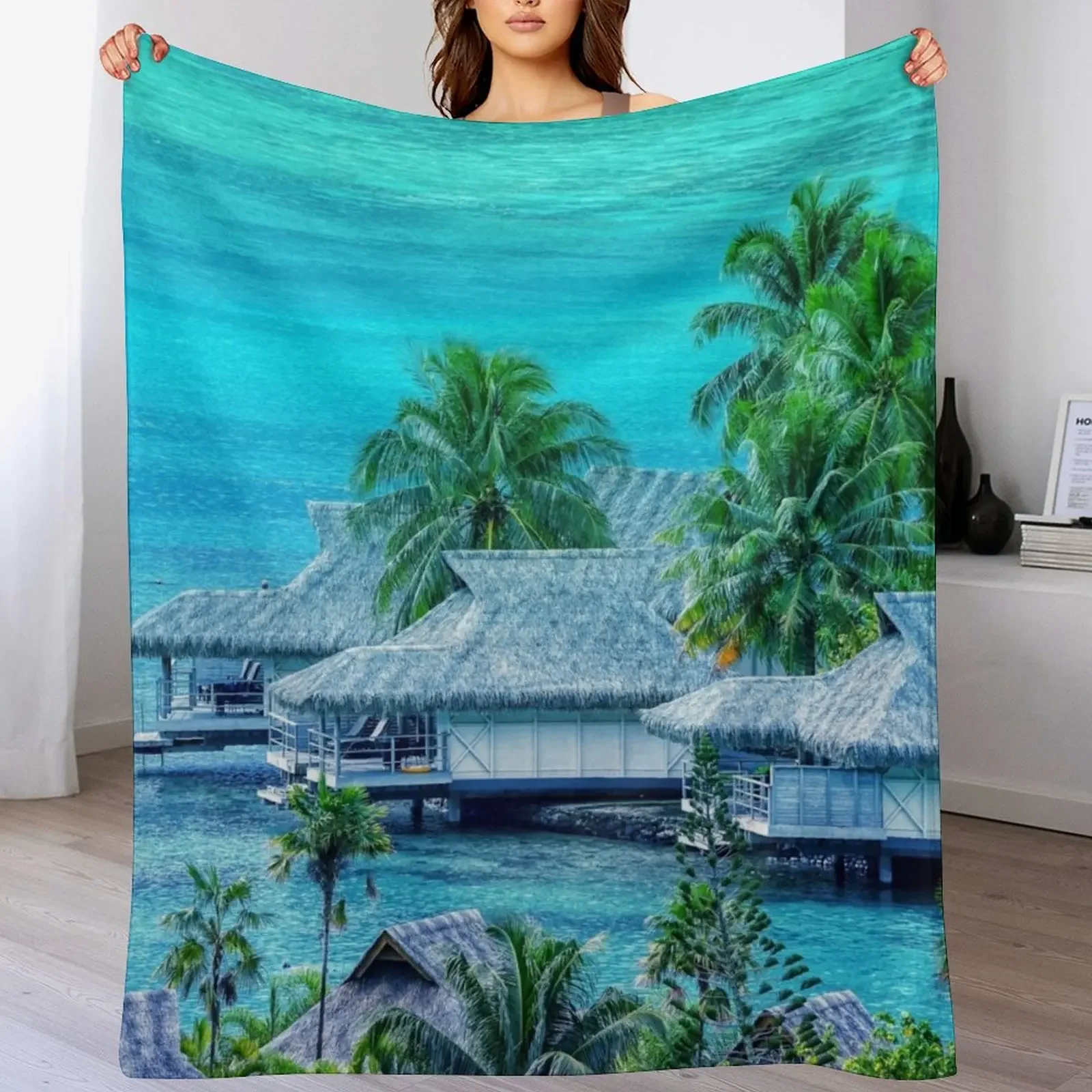 

Beach Themed For Home Throw Blanket Outdoor Soft Blanket for Picnic Beach Camping