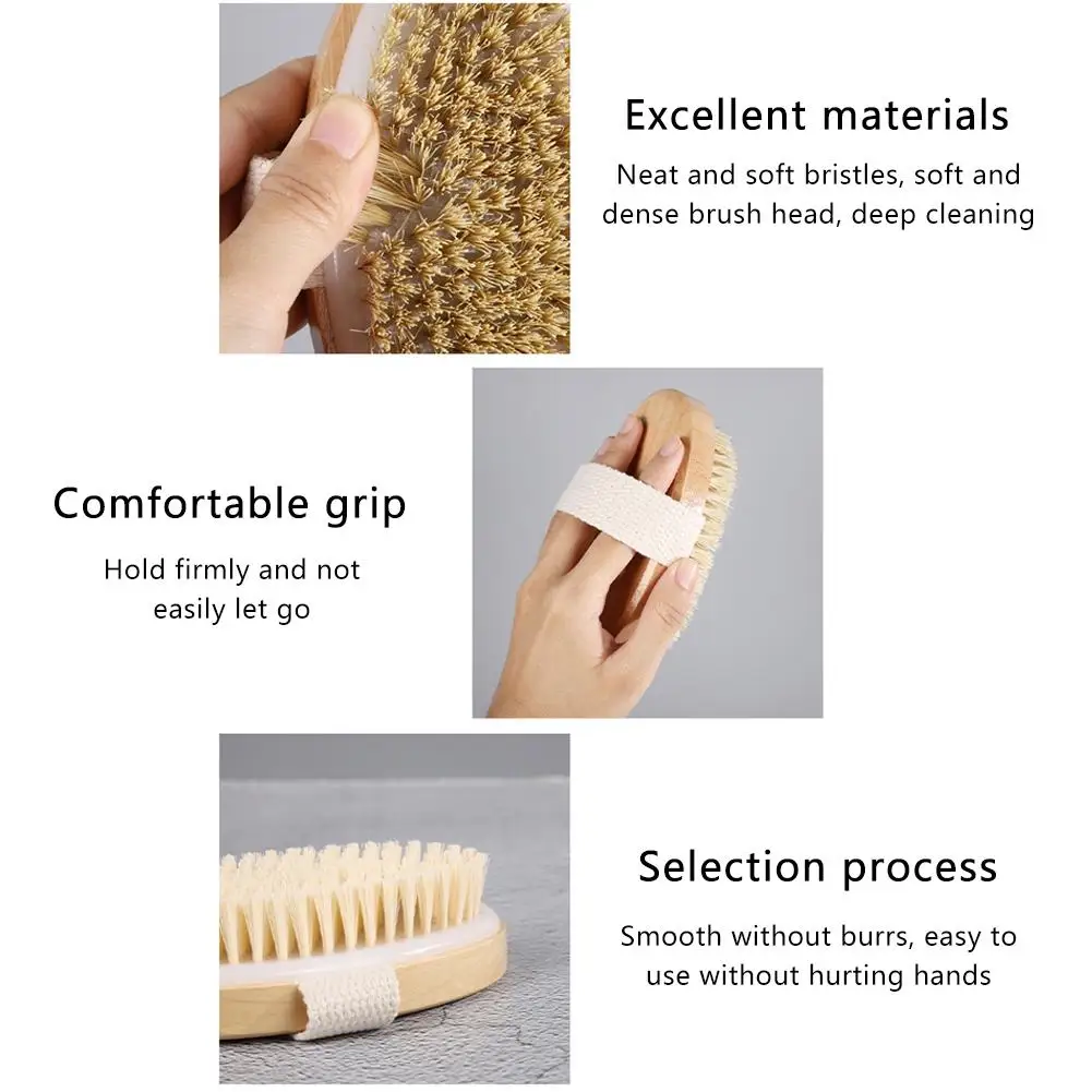 Body Shower Brush Soft Hair Back Massage Bath Brush Body Brush Bath Bathroom Exfoliation Spa O2e8