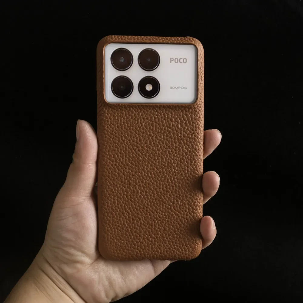 For POCO F6 Pro Case Business Genuine Leather Cover For Poco F5Pro POCO X6Pro M5 M6Pro X4Pro F2Pro Back Coque Shockproof Fundas