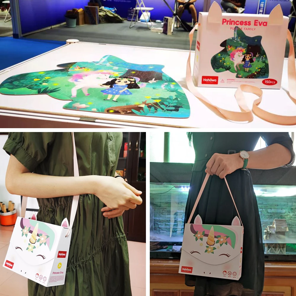 يونيكورن لغز الكرتون الفتيات الأميرة بازل قطع Diy بها بنفسك الطفل غير النظامية بازل على شكل حيوانات ألعاب تعليمية لعب هدايا عيد الميلاد للأطفال